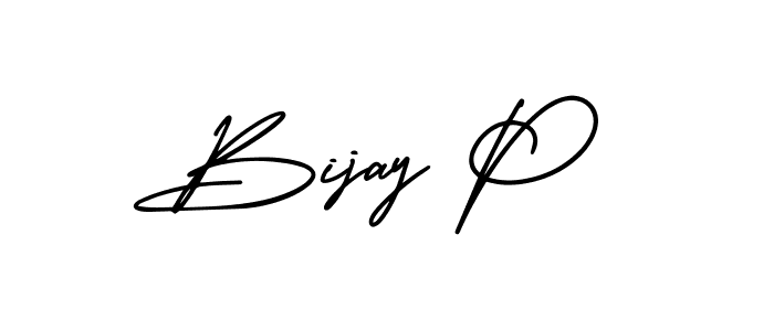 It looks lik you need a new signature style for name Bijay P. Design unique handwritten (AmerikaSignatureDemo-Regular) signature with our free signature maker in just a few clicks. Bijay P signature style 3 images and pictures png