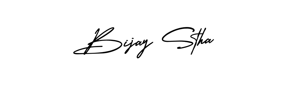 Use a signature maker to create a handwritten signature online. With this signature software, you can design (AmerikaSignatureDemo-Regular) your own signature for name Bijay Stha. Bijay Stha signature style 3 images and pictures png