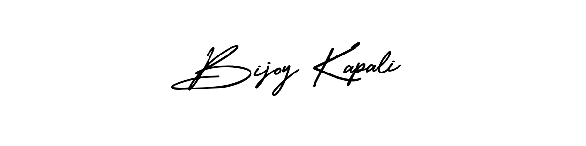 The best way (AmerikaSignatureDemo-Regular) to make a short signature is to pick only two or three words in your name. The name Bijoy Kapali include a total of six letters. For converting this name. Bijoy Kapali signature style 3 images and pictures png