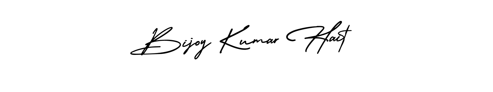 You should practise on your own different ways (AmerikaSignatureDemo-Regular) to write your name (Bijoy Kumar Hait) in signature. don't let someone else do it for you. Bijoy Kumar Hait signature style 3 images and pictures png