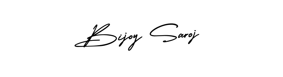 How to make Bijoy Saroj name signature. Use AmerikaSignatureDemo-Regular style for creating short signs online. This is the latest handwritten sign. Bijoy Saroj signature style 3 images and pictures png