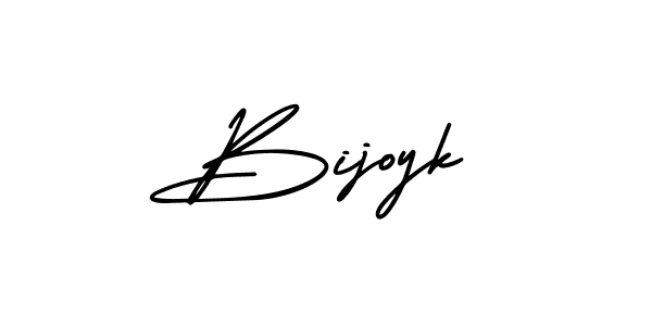 How to make Bijoyk name signature. Use AmerikaSignatureDemo-Regular style for creating short signs online. This is the latest handwritten sign. Bijoyk signature style 3 images and pictures png