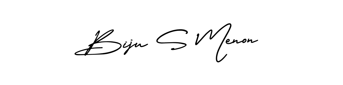 AmerikaSignatureDemo-Regular is a professional signature style that is perfect for those who want to add a touch of class to their signature. It is also a great choice for those who want to make their signature more unique. Get Biju S Menon name to fancy signature for free. Biju S Menon signature style 3 images and pictures png