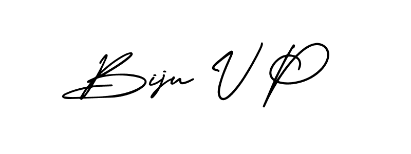 Create a beautiful signature design for name Biju V P. With this signature (AmerikaSignatureDemo-Regular) fonts, you can make a handwritten signature for free. Biju V P signature style 3 images and pictures png