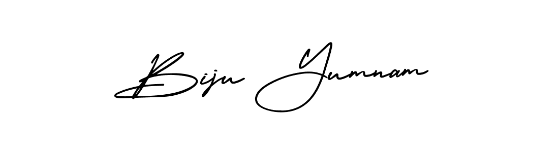 Make a beautiful signature design for name Biju Yumnam. With this signature (AmerikaSignatureDemo-Regular) style, you can create a handwritten signature for free. Biju Yumnam signature style 3 images and pictures png