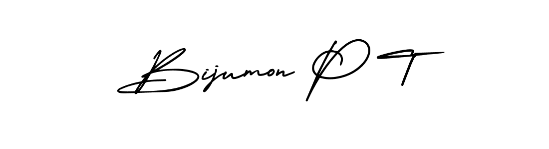 AmerikaSignatureDemo-Regular is a professional signature style that is perfect for those who want to add a touch of class to their signature. It is also a great choice for those who want to make their signature more unique. Get Bijumon P T name to fancy signature for free. Bijumon P T signature style 3 images and pictures png