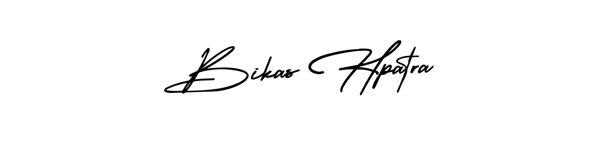 The best way (AmerikaSignatureDemo-Regular) to make a short signature is to pick only two or three words in your name. The name Bikas Hpatra include a total of six letters. For converting this name. Bikas Hpatra signature style 3 images and pictures png