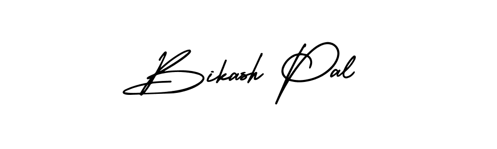 The best way (AmerikaSignatureDemo-Regular) to make a short signature is to pick only two or three words in your name. The name Bikash Pal include a total of six letters. For converting this name. Bikash Pal signature style 3 images and pictures png