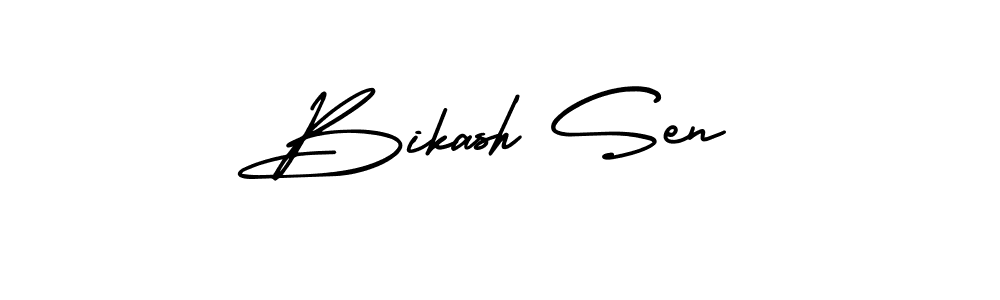 How to make Bikash Sen name signature. Use AmerikaSignatureDemo-Regular style for creating short signs online. This is the latest handwritten sign. Bikash Sen signature style 3 images and pictures png