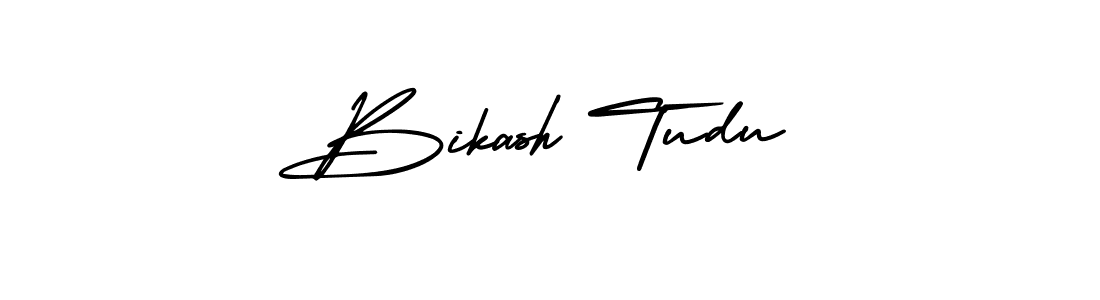The best way (AmerikaSignatureDemo-Regular) to make a short signature is to pick only two or three words in your name. The name Bikash Tudu include a total of six letters. For converting this name. Bikash Tudu signature style 3 images and pictures png