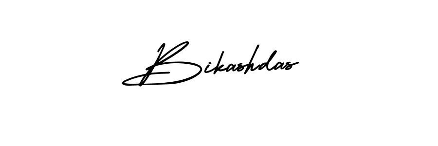 The best way (AmerikaSignatureDemo-Regular) to make a short signature is to pick only two or three words in your name. The name Bikashdas include a total of six letters. For converting this name. Bikashdas signature style 3 images and pictures png