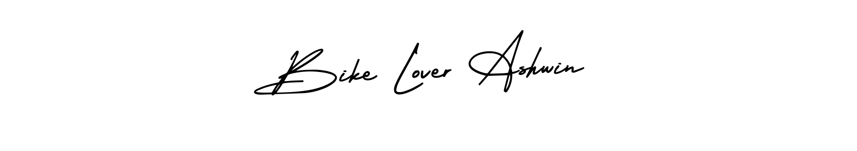 How to make Bike Lover Ashwin name signature. Use AmerikaSignatureDemo-Regular style for creating short signs online. This is the latest handwritten sign. Bike Lover Ashwin signature style 3 images and pictures png