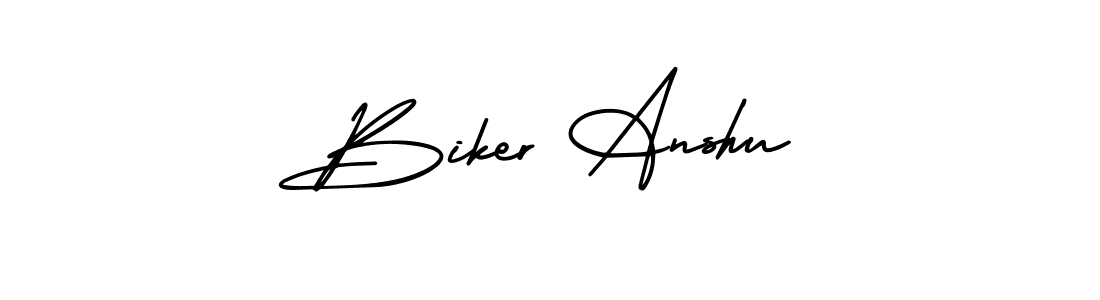 How to make Biker Anshu name signature. Use AmerikaSignatureDemo-Regular style for creating short signs online. This is the latest handwritten sign. Biker Anshu signature style 3 images and pictures png