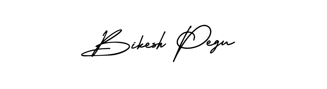 Use a signature maker to create a handwritten signature online. With this signature software, you can design (AmerikaSignatureDemo-Regular) your own signature for name Bikesh Pegu. Bikesh Pegu signature style 3 images and pictures png