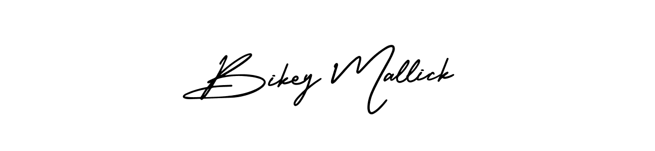 This is the best signature style for the Bikey Mallick name. Also you like these signature font (AmerikaSignatureDemo-Regular). Mix name signature. Bikey Mallick signature style 3 images and pictures png