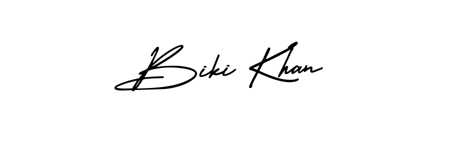 Check out images of Autograph of Biki Khan name. Actor Biki Khan Signature Style. AmerikaSignatureDemo-Regular is a professional sign style online. Biki Khan signature style 3 images and pictures png