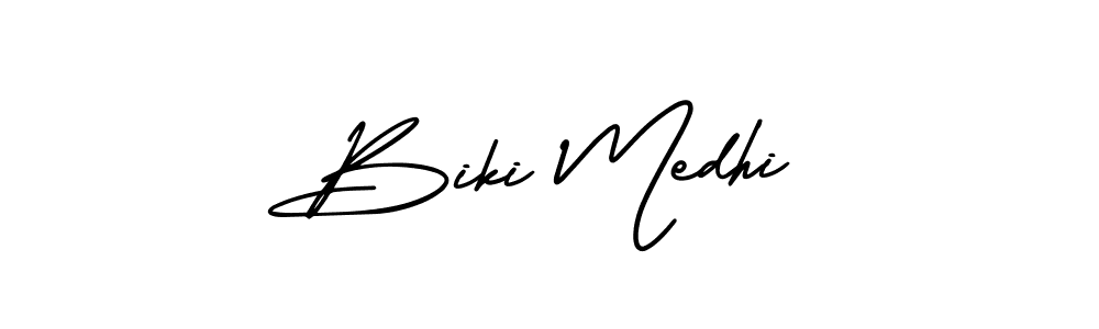 Use a signature maker to create a handwritten signature online. With this signature software, you can design (AmerikaSignatureDemo-Regular) your own signature for name Biki Medhi. Biki Medhi signature style 3 images and pictures png