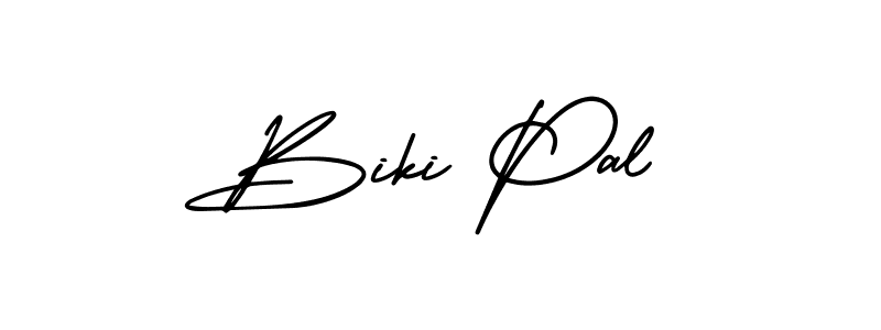 Biki Pal stylish signature style. Best Handwritten Sign (AmerikaSignatureDemo-Regular) for my name. Handwritten Signature Collection Ideas for my name Biki Pal. Biki Pal signature style 3 images and pictures png