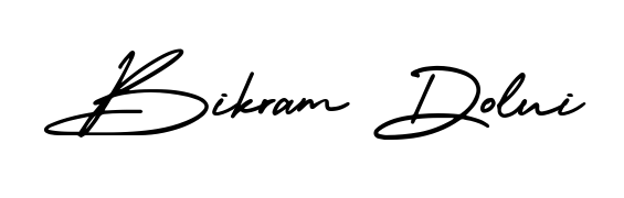 The best way (AmerikaSignatureDemo-Regular) to make a short signature is to pick only two or three words in your name. For converting this name Bikram Dolui. Bikram Dolui signature style 3 images and pictures png