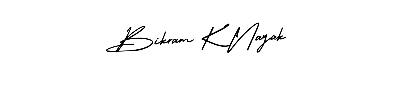How to make Bikram K Nayak name signature. Use AmerikaSignatureDemo-Regular style for creating short signs online. This is the latest handwritten sign. Bikram K Nayak signature style 3 images and pictures png