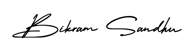 Express your personality with a custom Bikram Sandhu signature crafted with AmerikaSignatureDemo-Regular typography. Free transparent PNG download available. Bikram Sandhu signature style 3 images and pictures png
