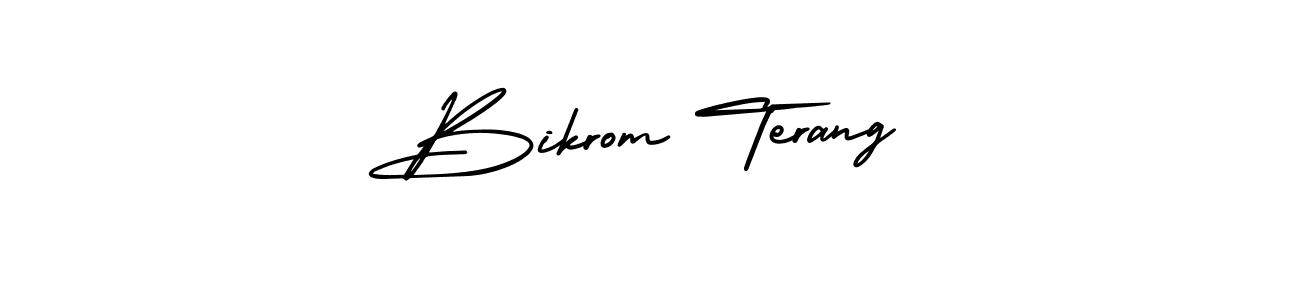 Use a signature maker to create a handwritten signature online. With this signature software, you can design (AmerikaSignatureDemo-Regular) your own signature for name Bikrom Terang. Bikrom Terang signature style 3 images and pictures png