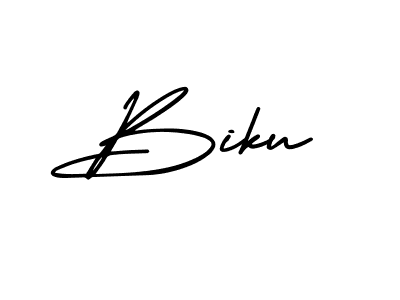 Make a beautiful signature design for name Biku. With this signature (AmerikaSignatureDemo-Regular) style, you can create a handwritten signature for free. Biku signature style 3 images and pictures png