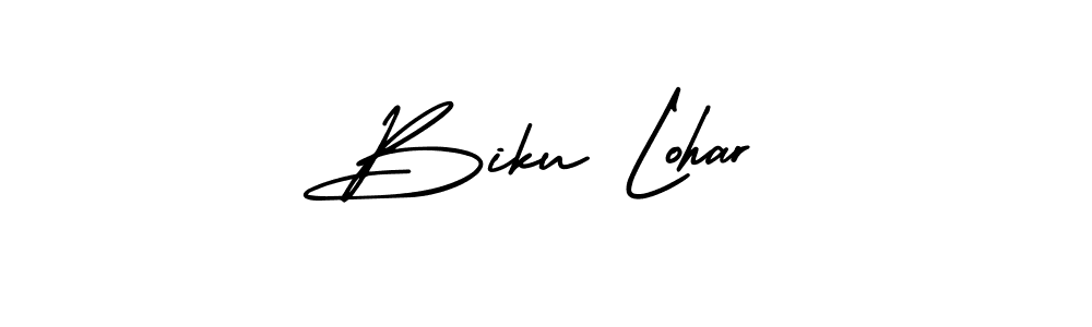 How to make Biku Lohar name signature. Use AmerikaSignatureDemo-Regular style for creating short signs online. This is the latest handwritten sign. Biku Lohar signature style 3 images and pictures png