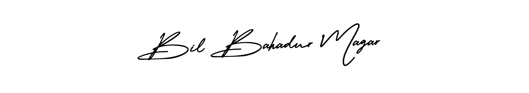 Bil Bahadur Magar stylish signature style. Best Handwritten Sign (AmerikaSignatureDemo-Regular) for my name. Handwritten Signature Collection Ideas for my name Bil Bahadur Magar. Bil Bahadur Magar signature style 3 images and pictures png
