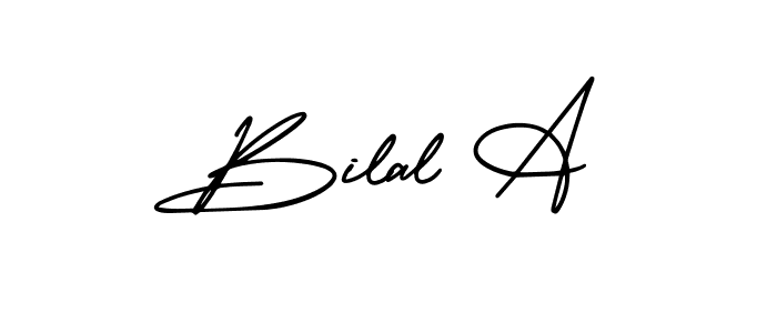 Use a signature maker to create a handwritten signature online. With this signature software, you can design (AmerikaSignatureDemo-Regular) your own signature for name Bilal A. Bilal A signature style 3 images and pictures png