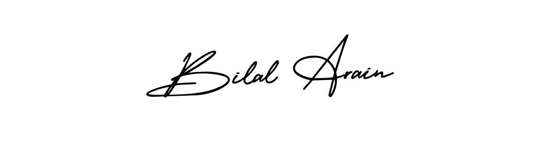 Make a short Bilal Arain signature style. Manage your documents anywhere anytime using AmerikaSignatureDemo-Regular. Create and add eSignatures, submit forms, share and send files easily. Bilal Arain signature style 3 images and pictures png