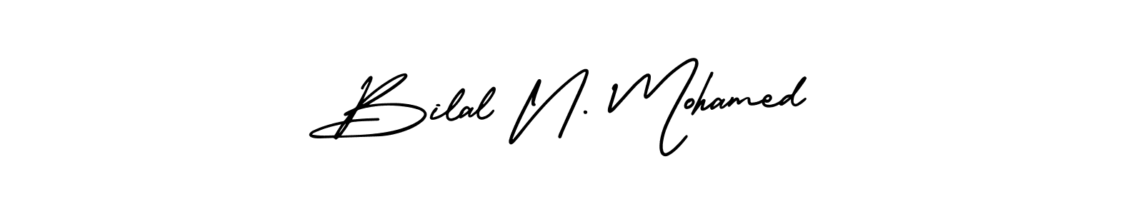 The best way (AmerikaSignatureDemo-Regular) to make a short signature is to pick only two or three words in your name. The name Bilal N. Mohamed include a total of six letters. For converting this name. Bilal N. Mohamed signature style 3 images and pictures png