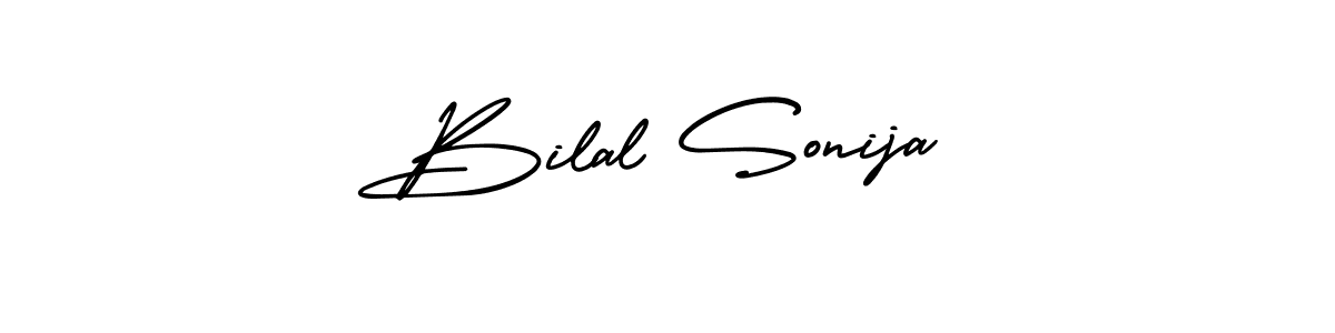 How to Draw Bilal Sonija signature style? AmerikaSignatureDemo-Regular is a latest design signature styles for name Bilal Sonija. Bilal Sonija signature style 3 images and pictures png