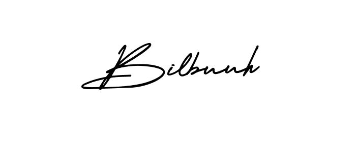 How to make Bilbuuh name signature. Use AmerikaSignatureDemo-Regular style for creating short signs online. This is the latest handwritten sign. Bilbuuh signature style 3 images and pictures png