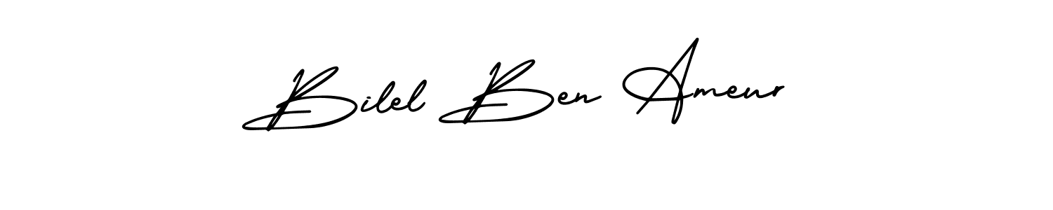 Bilel Ben Ameur stylish signature style. Best Handwritten Sign (AmerikaSignatureDemo-Regular) for my name. Handwritten Signature Collection Ideas for my name Bilel Ben Ameur. Bilel Ben Ameur signature style 3 images and pictures png