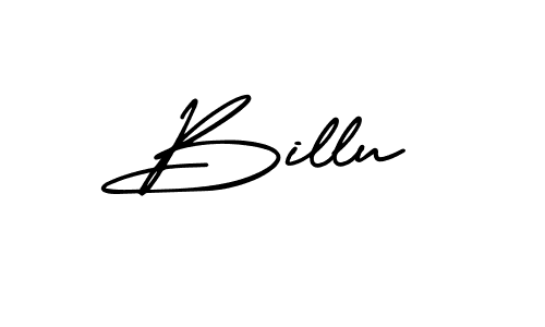 Design your own signature with our free online signature maker. With this signature software, you can create a handwritten (AmerikaSignatureDemo-Regular) signature for name Billu. Billu signature style 3 images and pictures png