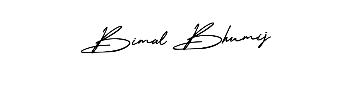 The best way (AmerikaSignatureDemo-Regular) to make a short signature is to pick only two or three words in your name. The name Bimal Bhumij include a total of six letters. For converting this name. Bimal Bhumij signature style 3 images and pictures png
