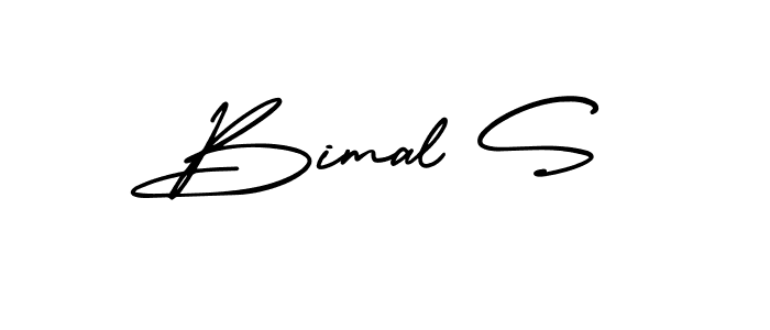 You should practise on your own different ways (AmerikaSignatureDemo-Regular) to write your name (Bimal S) in signature. don't let someone else do it for you. Bimal S signature style 3 images and pictures png