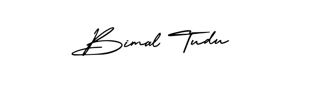 The best way (AmerikaSignatureDemo-Regular) to make a short signature is to pick only two or three words in your name. The name Bimal Tudu include a total of six letters. For converting this name. Bimal Tudu signature style 3 images and pictures png