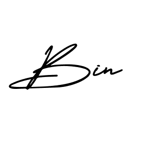 How to make Bin name signature. Use AmerikaSignatureDemo-Regular style for creating short signs online. This is the latest handwritten sign. Bin signature style 3 images and pictures png