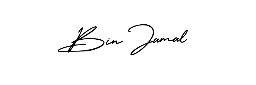 How to make Bin Jamal name signature. Use AmerikaSignatureDemo-Regular style for creating short signs online. This is the latest handwritten sign. Bin Jamal signature style 3 images and pictures png