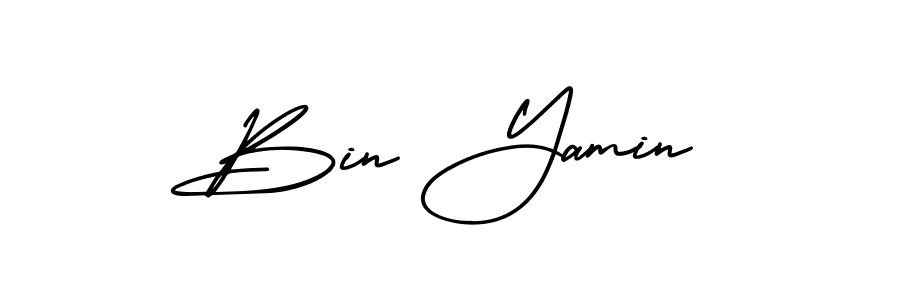 This is the best signature style for the Bin Yamin name. Also you like these signature font (AmerikaSignatureDemo-Regular). Mix name signature. Bin Yamin signature style 3 images and pictures png