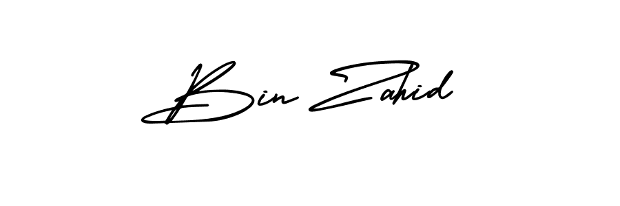 Make a beautiful signature design for name Bin Zahid. With this signature (AmerikaSignatureDemo-Regular) style, you can create a handwritten signature for free. Bin Zahid signature style 3 images and pictures png