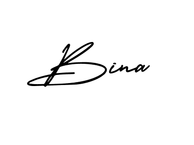 Use a signature maker to create a handwritten signature online. With this signature software, you can design (AmerikaSignatureDemo-Regular) your own signature for name Bina. Bina signature style 3 images and pictures png