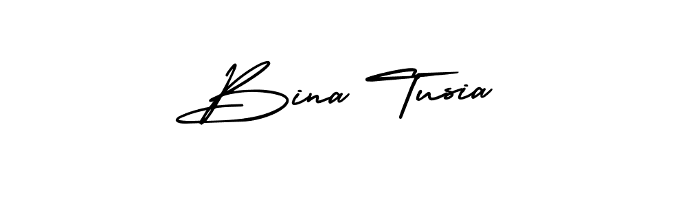 Make a short Bina Tusia signature style. Manage your documents anywhere anytime using AmerikaSignatureDemo-Regular. Create and add eSignatures, submit forms, share and send files easily. Bina Tusia signature style 3 images and pictures png