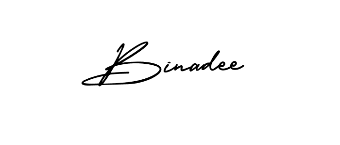 You should practise on your own different ways (AmerikaSignatureDemo-Regular) to write your name (Binadee) in signature. don't let someone else do it for you. Binadee signature style 3 images and pictures png