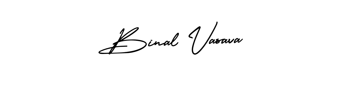 You should practise on your own different ways (AmerikaSignatureDemo-Regular) to write your name (Binal Vasava) in signature. don't let someone else do it for you. Binal Vasava signature style 3 images and pictures png