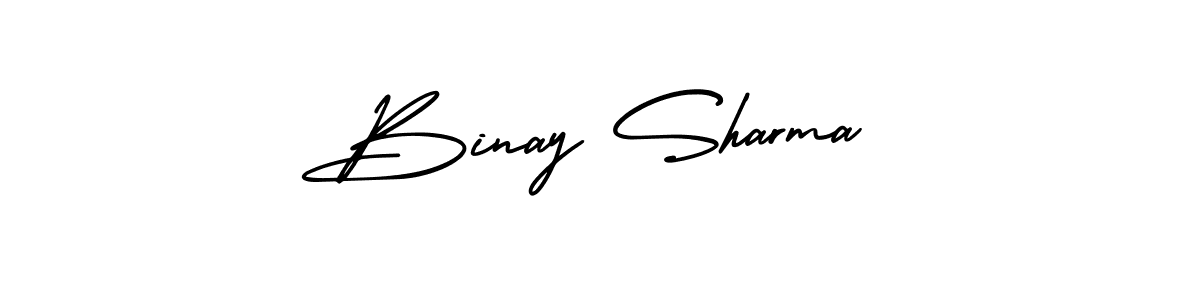 How to make Binay Sharma signature? AmerikaSignatureDemo-Regular is a professional autograph style. Create handwritten signature for Binay Sharma name. Binay Sharma signature style 3 images and pictures png