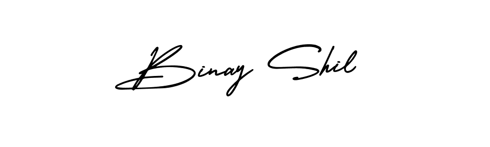 How to make Binay Shil name signature. Use AmerikaSignatureDemo-Regular style for creating short signs online. This is the latest handwritten sign. Binay Shil signature style 3 images and pictures png