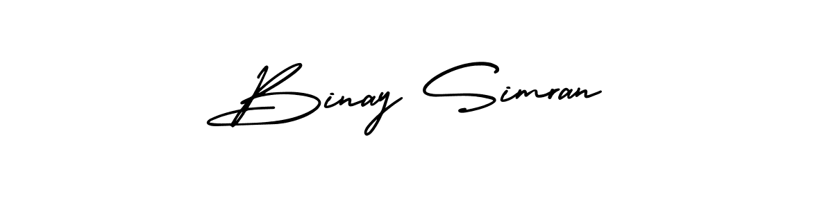 Also You can easily find your signature by using the search form. We will create Binay Simran name handwritten signature images for you free of cost using AmerikaSignatureDemo-Regular sign style. Binay Simran signature style 3 images and pictures png